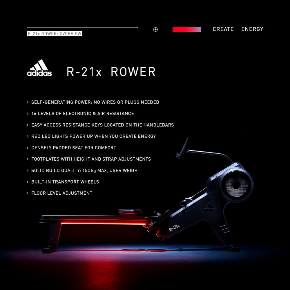 เครื่องกรรเชียงบกแบบลม Adidas R-21x Rower_5